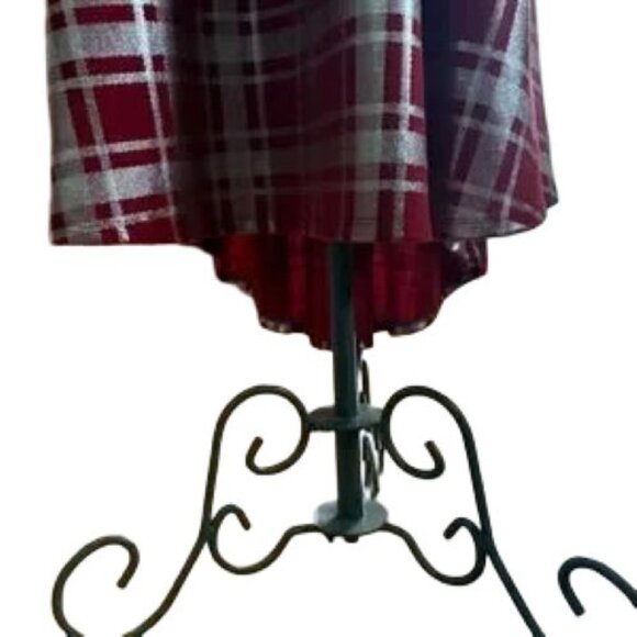 LuLaRoe Julia Dress 3XL Red Silver Plaid Stretch Knit - Picture 11 of 12